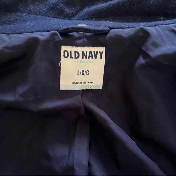 Old Navy Deep Blue Double Breasted Wool Coat - Picture 7 of 12